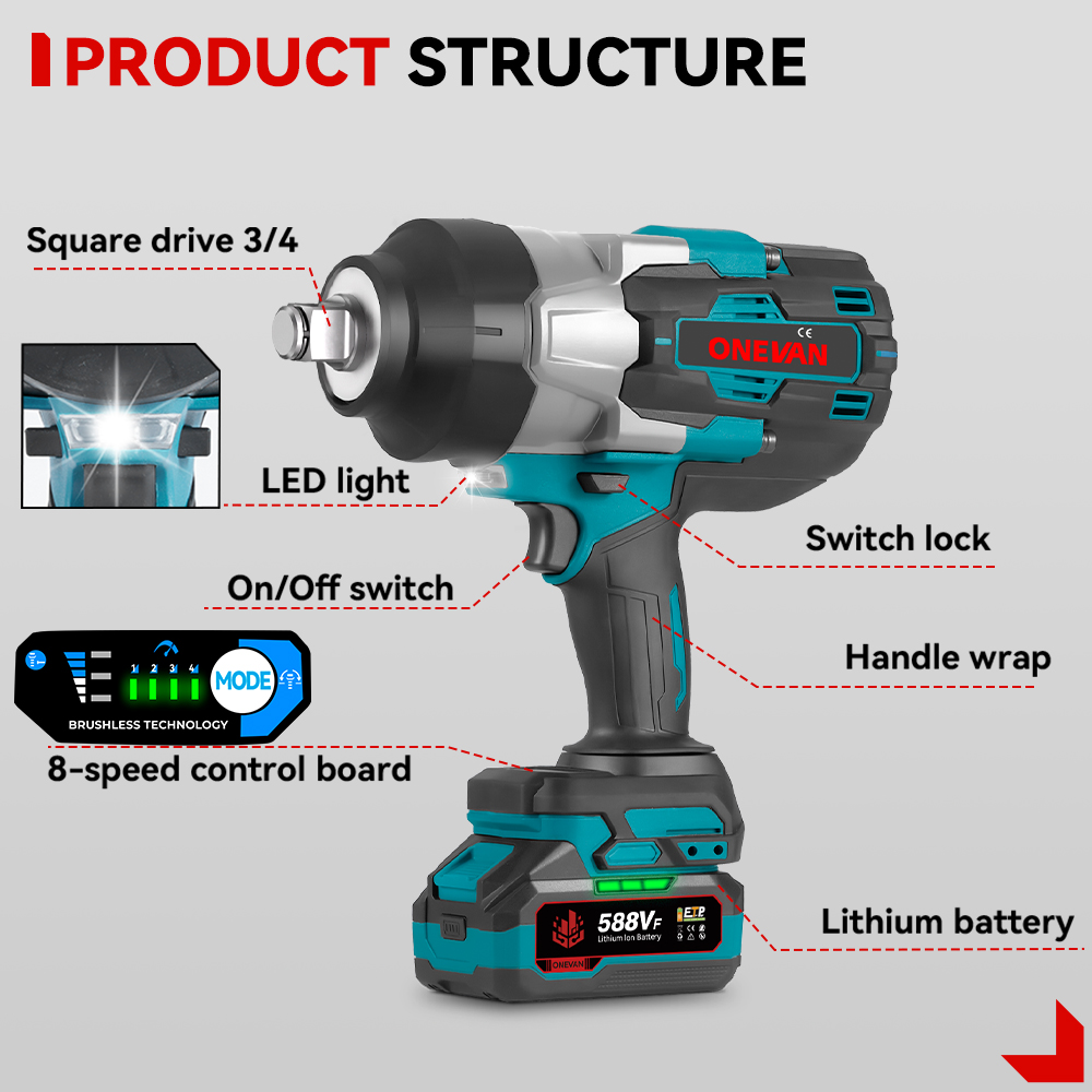 1000W Electric Impact Wrench C - Torque Wrench ulasan dan harga